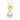 Flower White Pearl Pendant with 5A Cubic Zirconia in 14K Yellow Gold