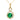 14K Yellow Gold Emerald Green Infinity Necklace for Women, 16+1+1 inch