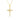 9K Solid Yellow Gold Heart & Cross Pendant Necklace with Cubic Zirconia