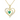 9K Yellow Gold Green Simulated Emerald Heart Necklace for Women, 16+1+1 inch