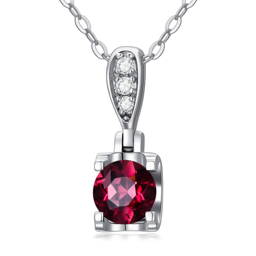0.55ct 5MM Natural Round Ruby Pendant in 14K Yellow Gold