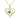14K Yellow Gold Green Emerald Heart Necklace for Women, 16+1+1 inch