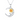 14K Real Gold Two-Tone Sunflower Moon Necklace with Cubic Zirconia