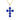 9K Solid Yellow Gold Simulated Sapphire Cross Pendant Necklace
