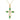9K Yellow Gold Green Emerald Cross Necklace for Women, 16+1+1 inches