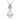 9K Solid White Gold Pearl Pendant Necklace with Cubic Zirconia