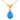 14K Yellow Gold Blue Opal Necklace with Diamond for Women